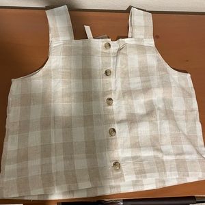 Brand new (tags still on) checkered linen Madewell tank. Original price $65